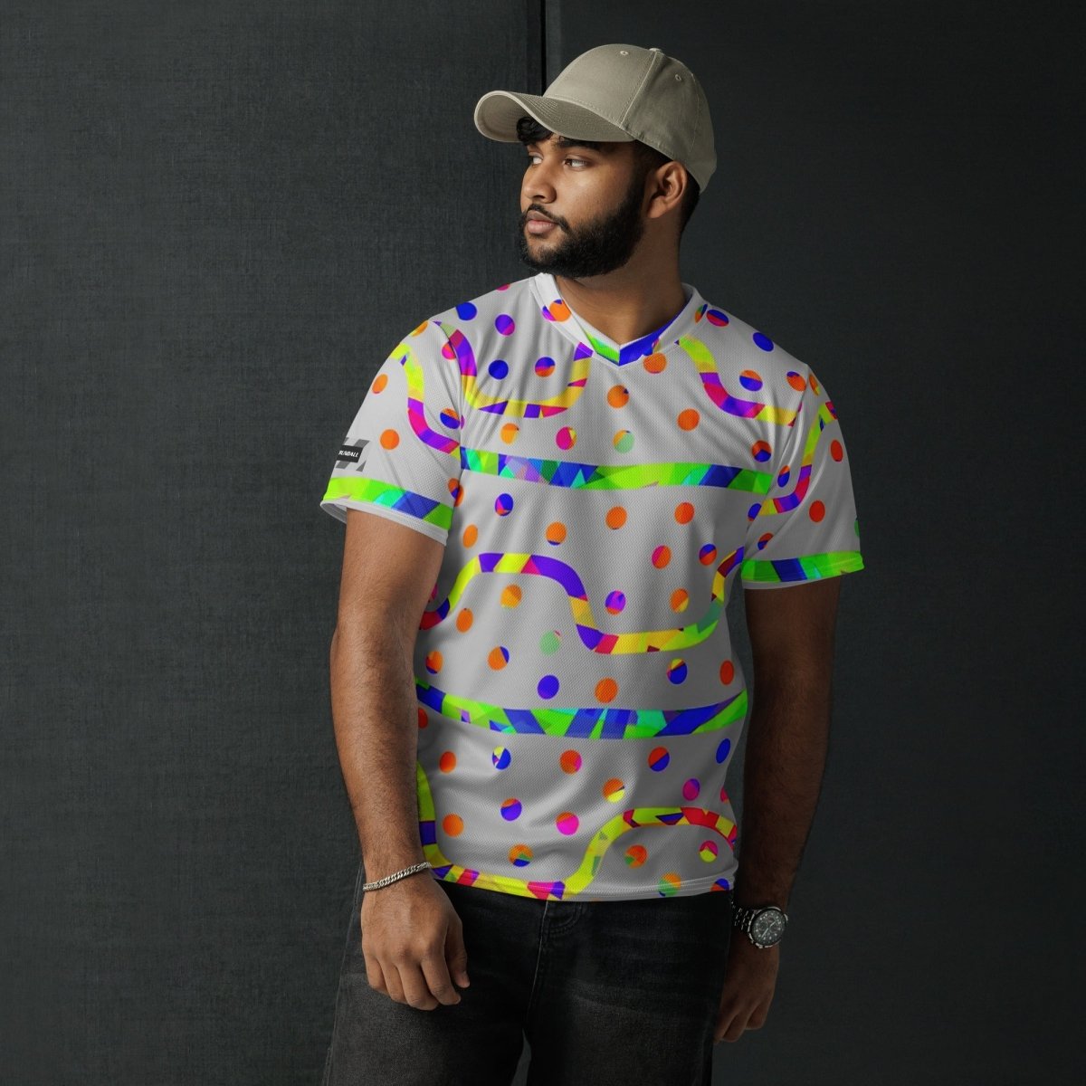 Rainbow Fiesta Unisex Sports Jersey from Sky Brundall Concepts