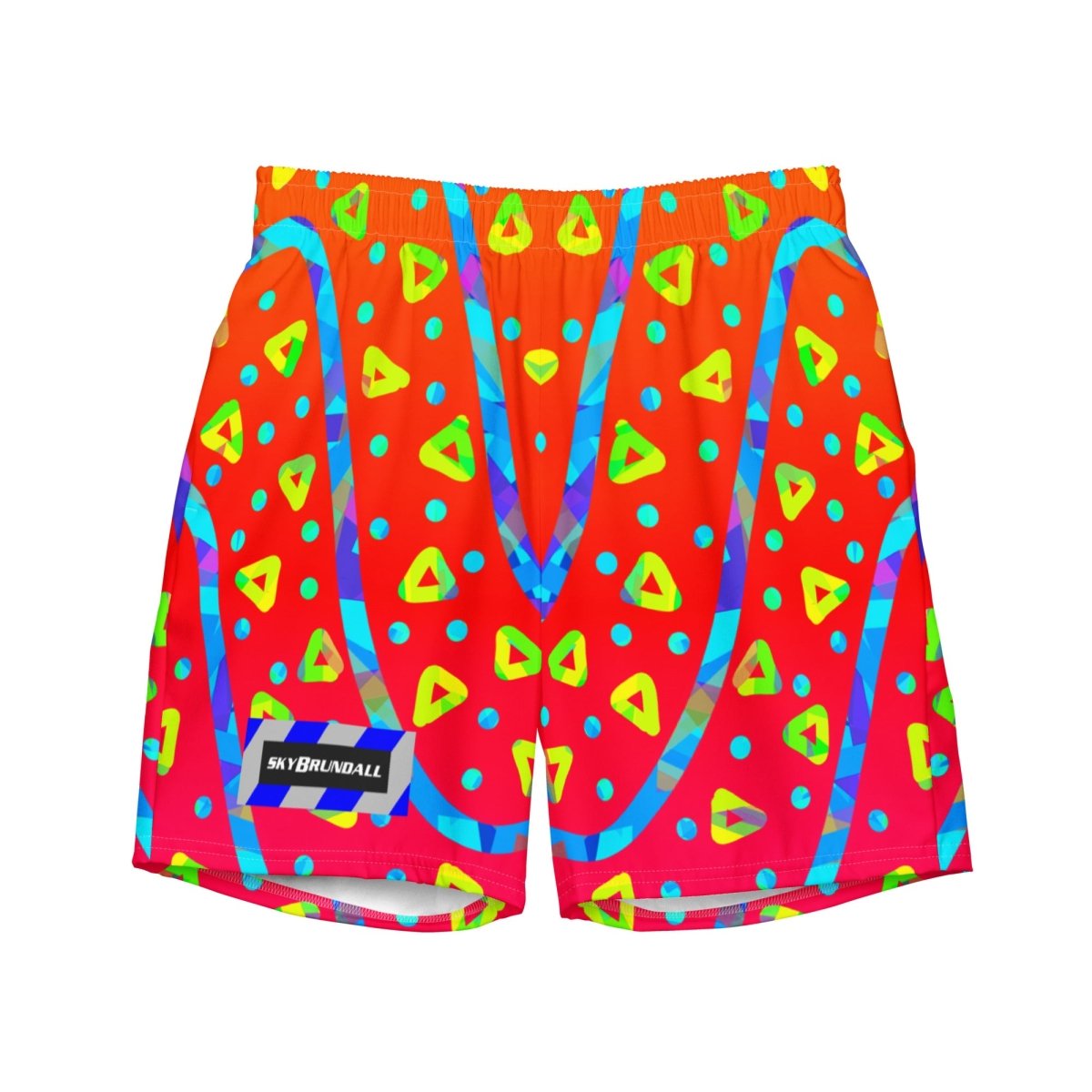 Warm Blaze Candy Rain Swim Trunks from Sky Brundall Concepts