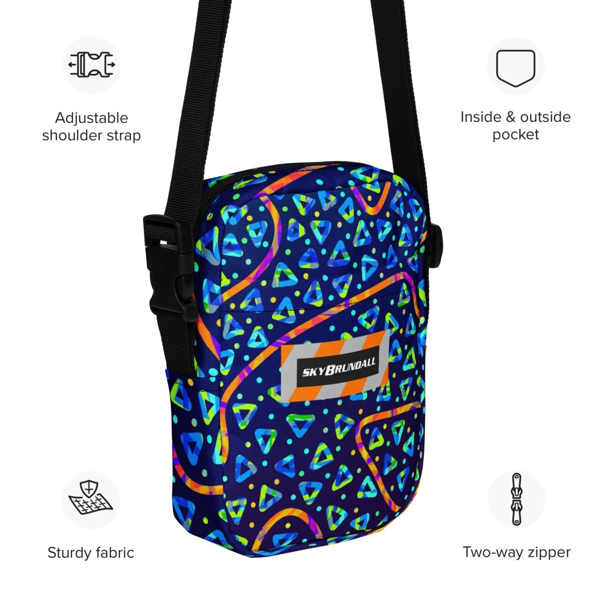 Electric Crumble Utility Crossbody Bag from Sky Brundall Concepts