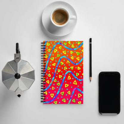 Warm Blaze Candy Rain Spiral Notebook from Sky Brundall Concepts
