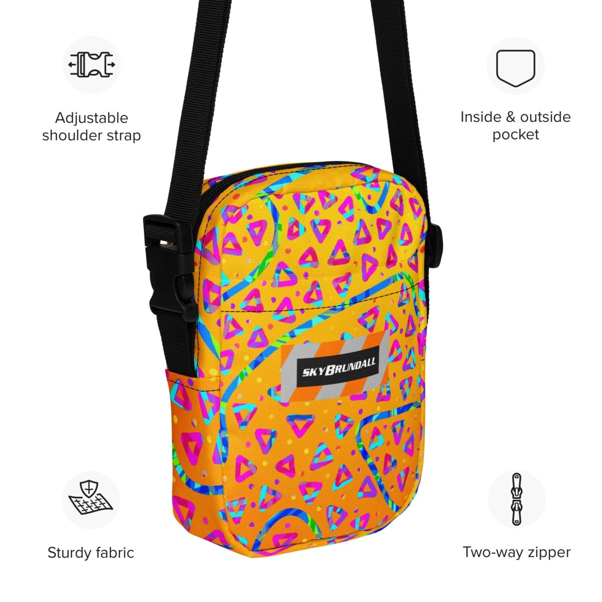 Electric Crumble Yellow Utility Crossbody Bag from Sky Brundall Concepts