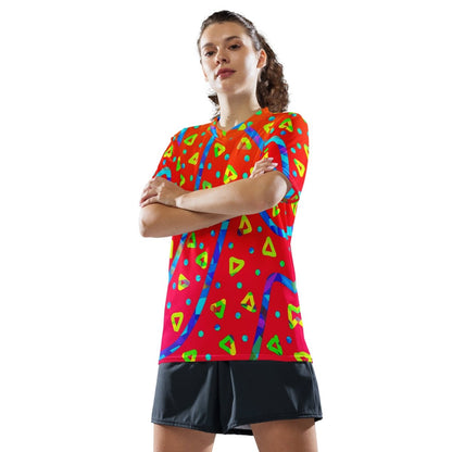 Warm Blaze Candy Rain Unisex Sports Jersey from Sky Brundall Concepts