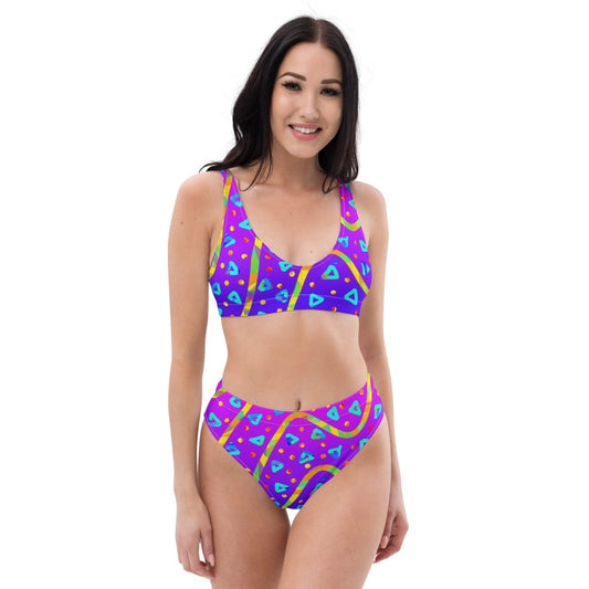 Dream Wave Festival - Cool Candy Rain Recycled High - waisted Bikini from Sky Brundall Concepts