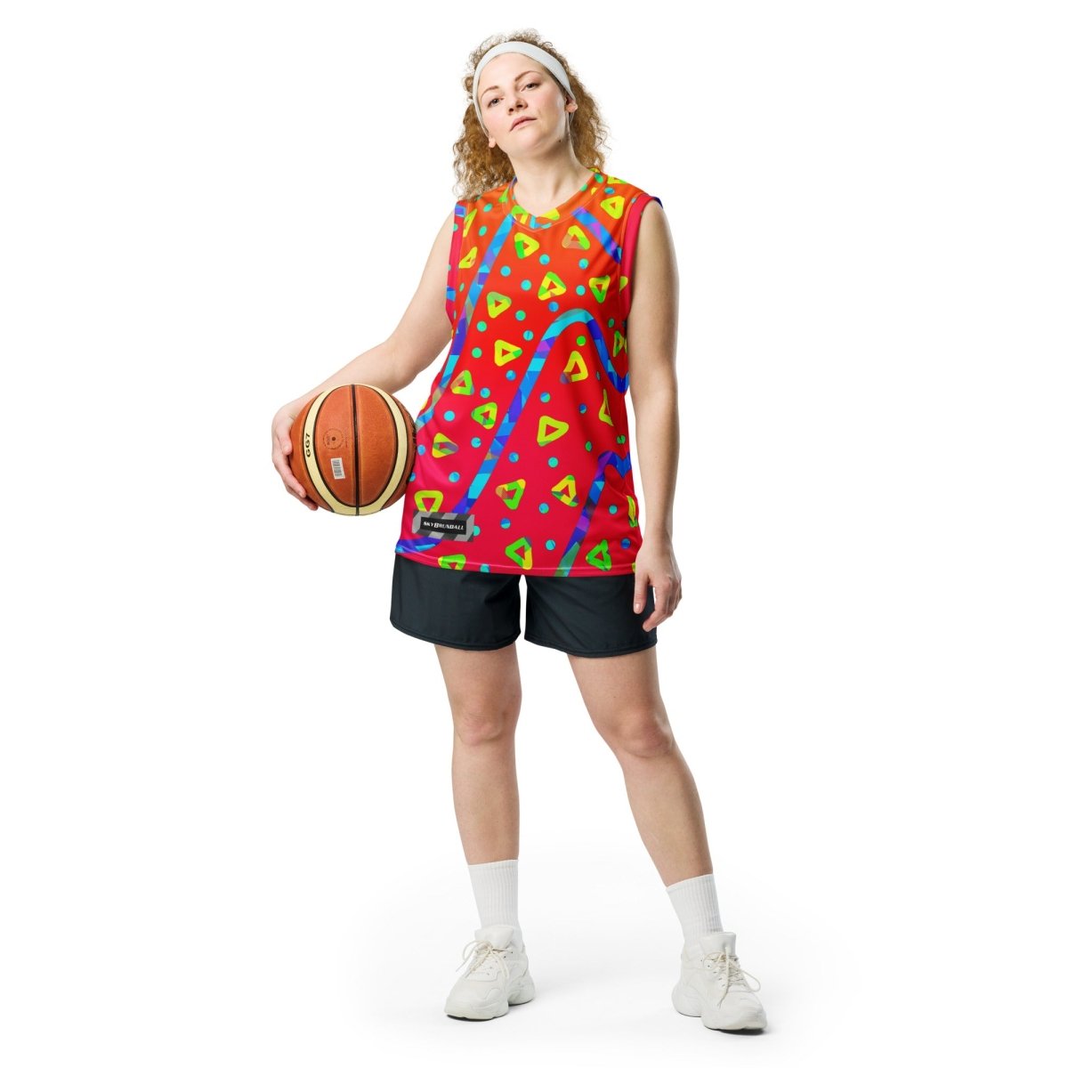 Warm Blaze Candy Rain Unisex Basketball Jersey from Sky Brundall Concepts