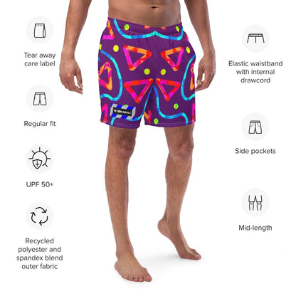 Dream Wave Festival - Arcade Crunch 2 All - Over Print Recycled Swim Trunks from Sky Brundall Concepts