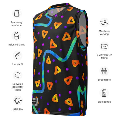 Wild Energy Orange Unisex Basketball Jersey from Sky Brundall Concepts