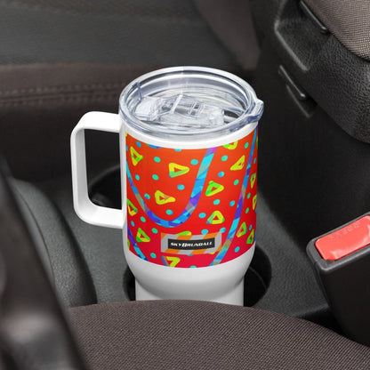 Warm Blaze Candy Rain Travel Mug from Sky Brundall Concepts