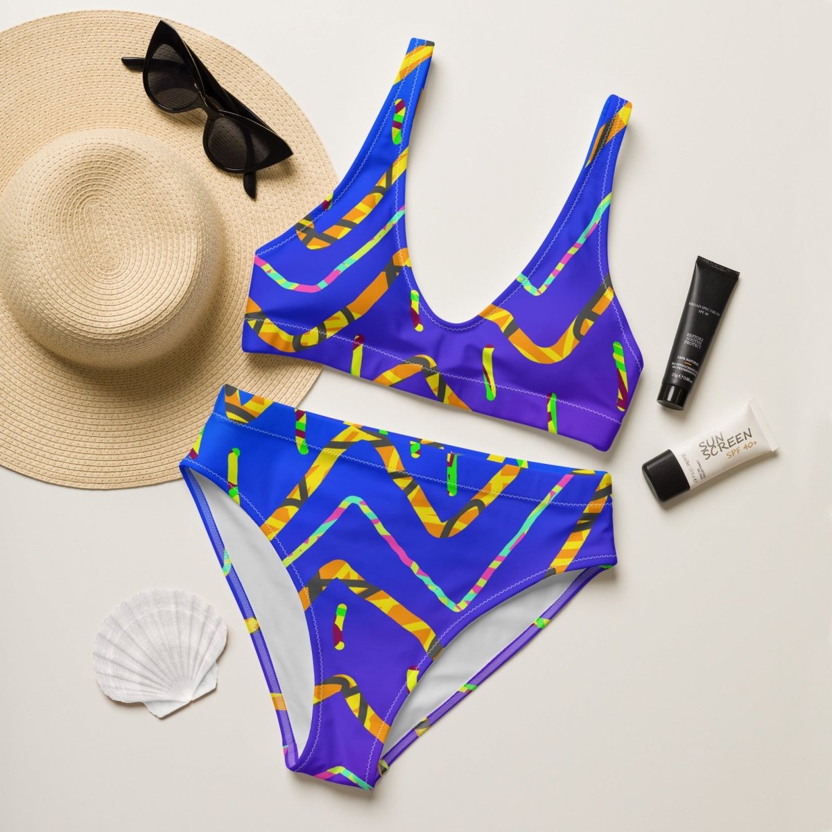 California Tiger High-waisted Bikini from Sky Brundall Concepts