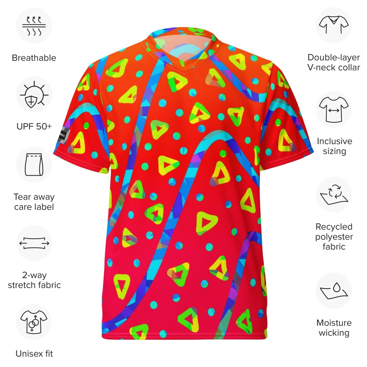 Warm Blaze Candy Rain Unisex Sports Jersey from Sky Brundall Concepts