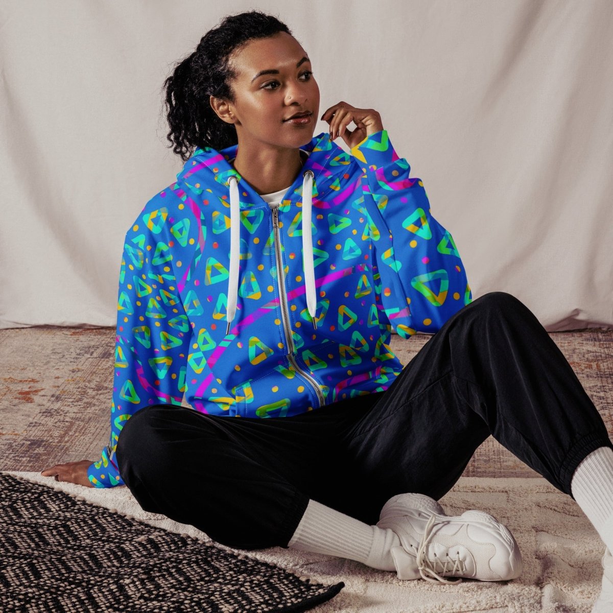 Electric Crumble Blue Unisex Zip Hoodie from Sky Brundall Concepts