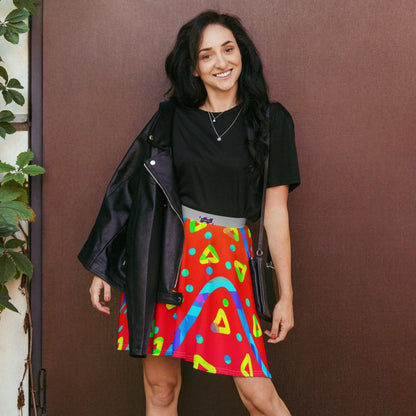 Warm Blaze Candy Rain Skater Skirt from Sky Brundall Concepts