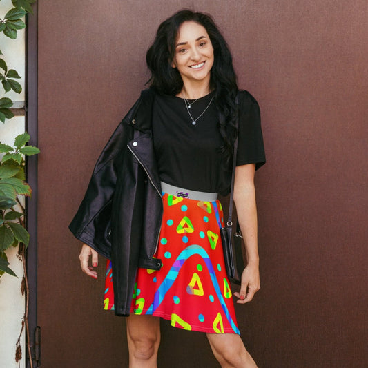 Warm Blaze Candy Rain Skater Skirt from Sky Brundall Concepts