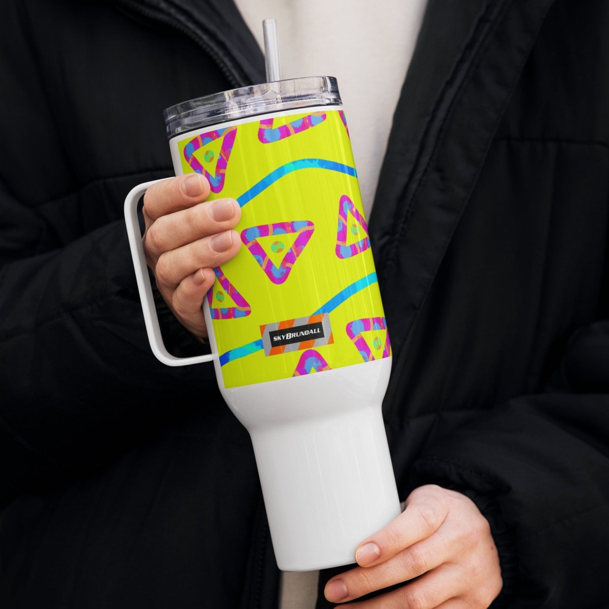 DWF Urban Jump Yellow Travel Mug from Sky Brundall Concepts