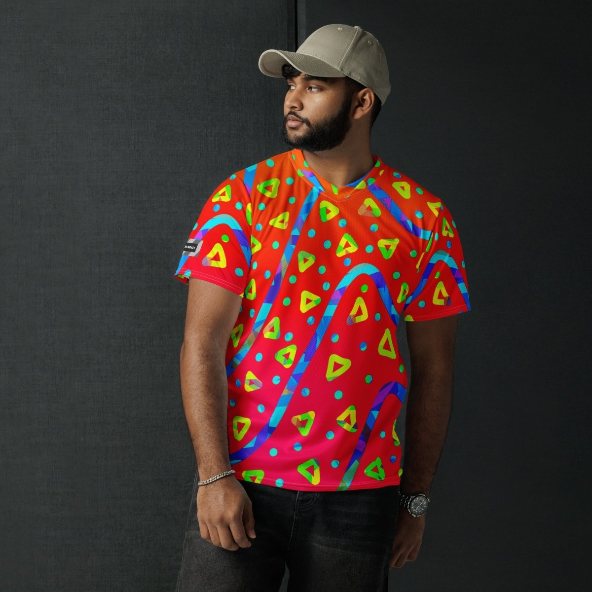 Warm Blaze Candy Rain Unisex Sports Jersey from Sky Brundall Concepts