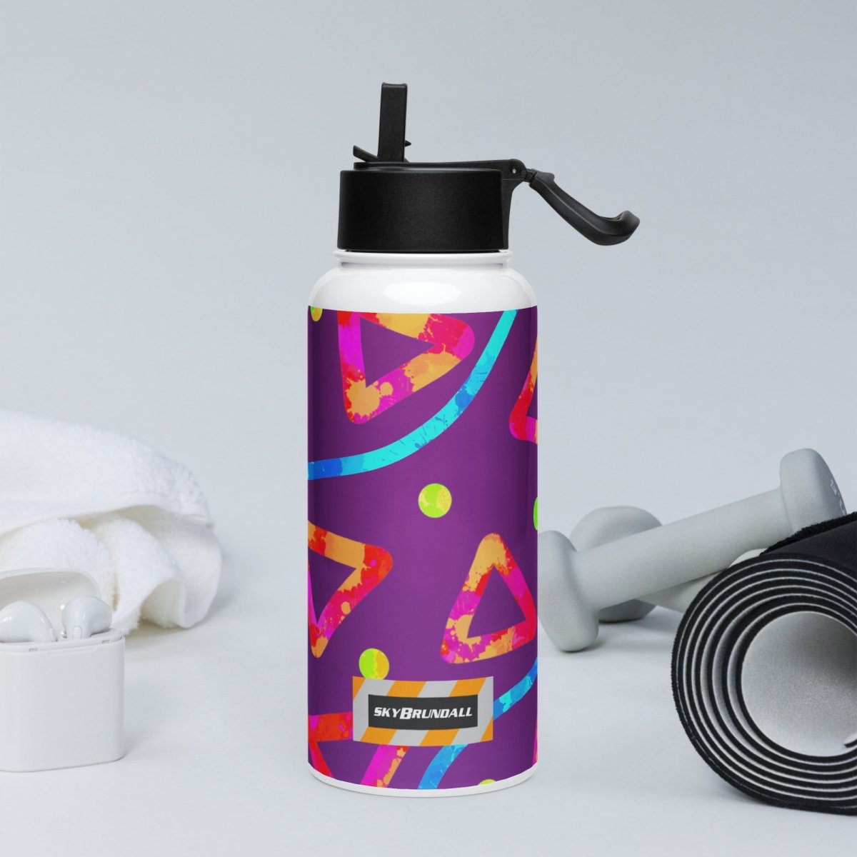 Dream Wave Festival - Arcade Crunch 2 Stainless Steel Water Bottle w/ Straw Lid from Sky Brundall Concepts