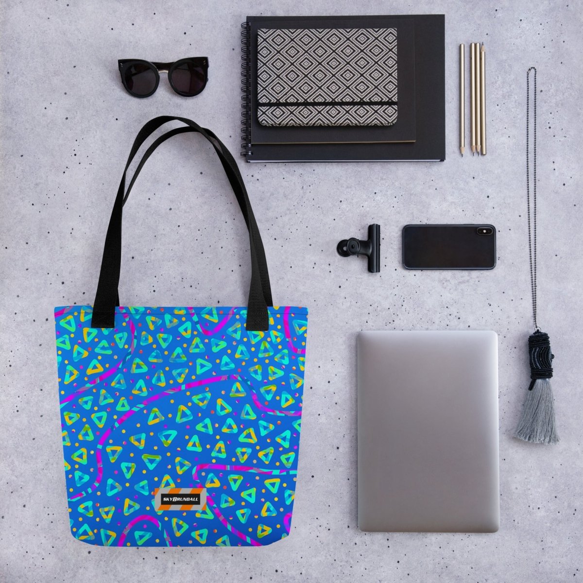 Electric Crumble Blue Tote Bag from Sky Brundall Concepts