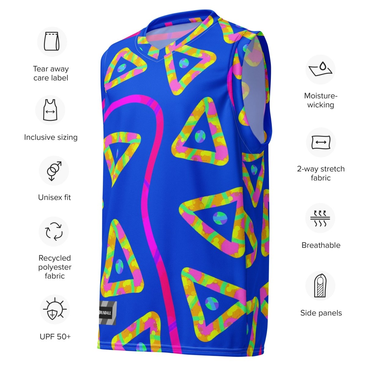 Urban Jump Blue Unisex Basketball Jersey from Sky Brundall Concepts