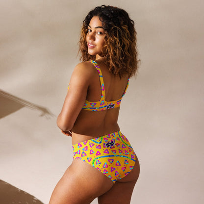 Dream Wave Festival - Electric Crumble 5 Recycled High - waisted Bikini from Sky Brundall Concepts