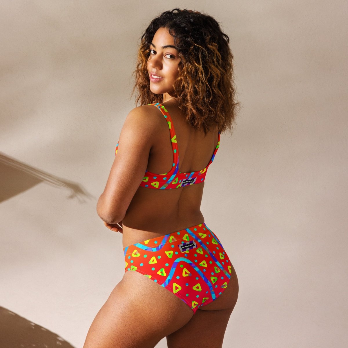 Warm Blaze Candy Rain High-waisted Bikini from Sky Brundall Concepts