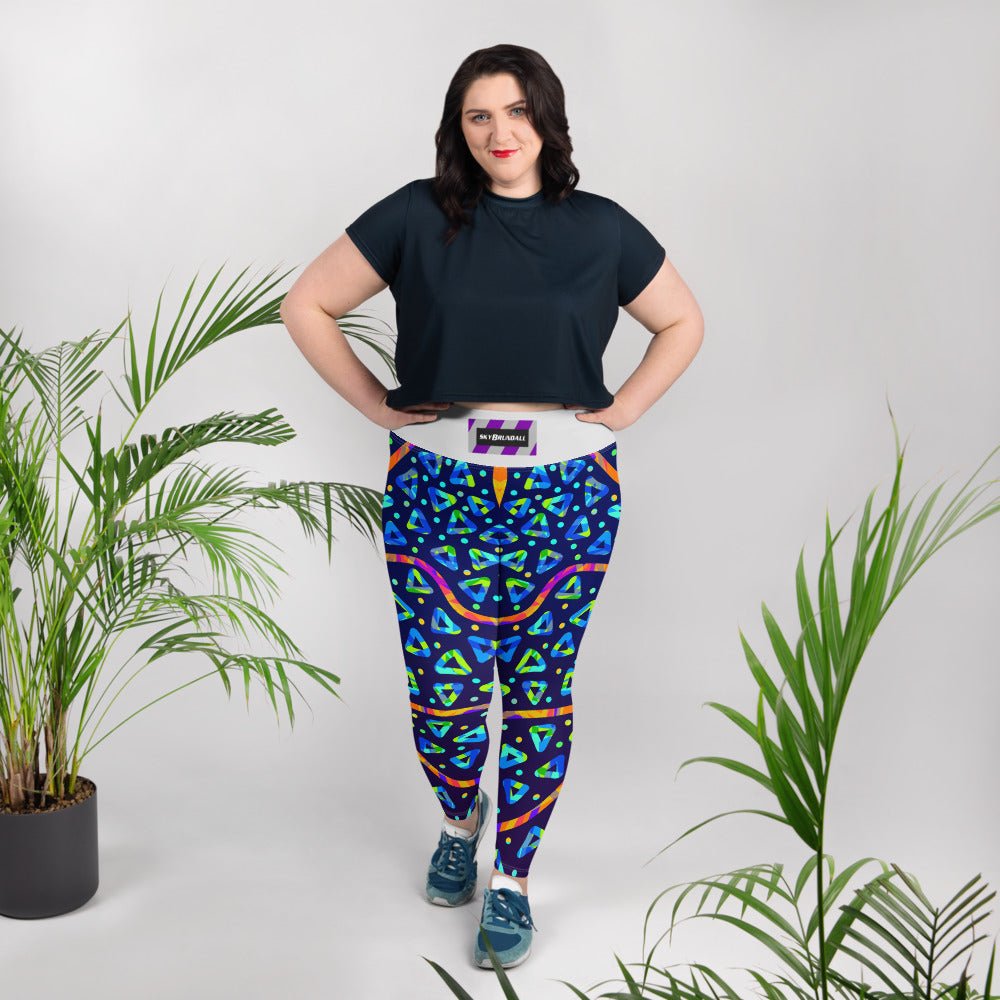 Dream Wave Festival - Electric Crumble 1 All - Over Print Plus Size Leggings from Sky Brundall Concepts