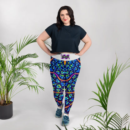 Dream Wave Festival - Electric Crumble 1 All - Over Print Plus Size Leggings from Sky Brundall Concepts