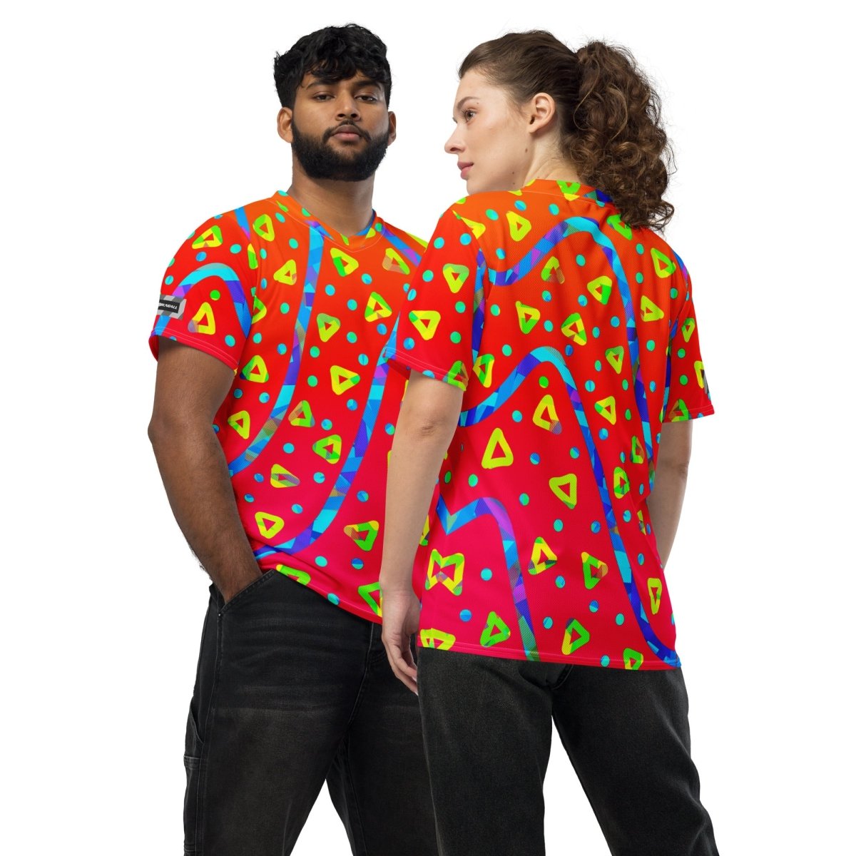 Warm Blaze Candy Rain Unisex Sports Jersey from Sky Brundall Concepts