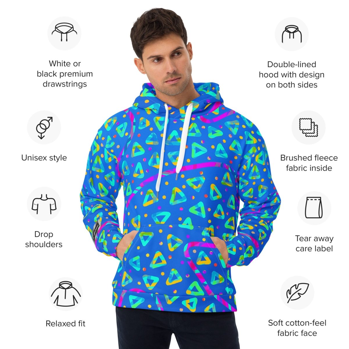 Electric Crumble Blue Unisex Hoodie from Sky Brundall Concepts
