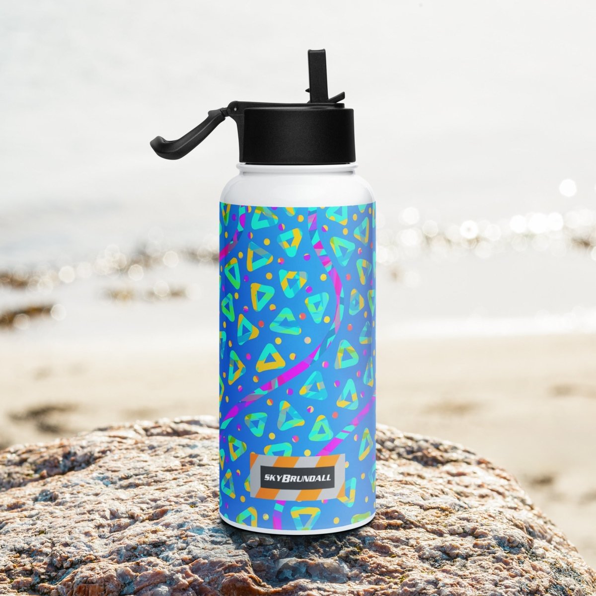 Electric Crumble Blue Water Bottle from Sky Brundall Concepts