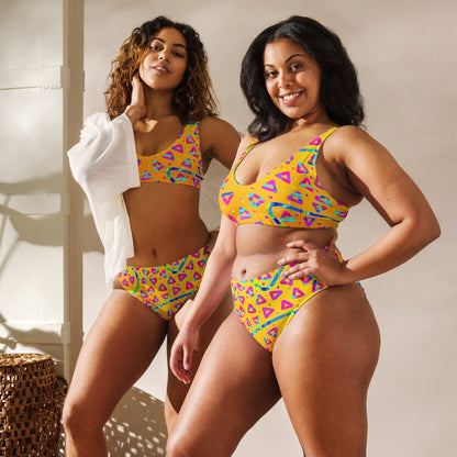 Dream Wave Festival - Electric Crumble 5 Recycled High - waisted Bikini from Sky Brundall Concepts