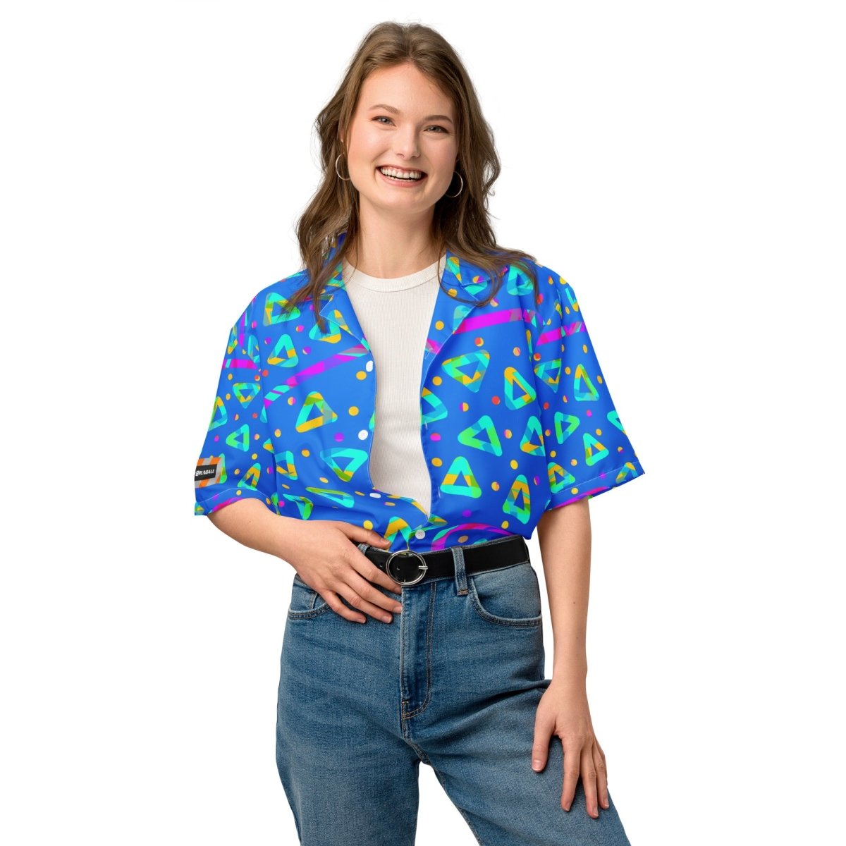 Electric Crumble Blue Unisex Button Shirt from Sky Brundall Concepts