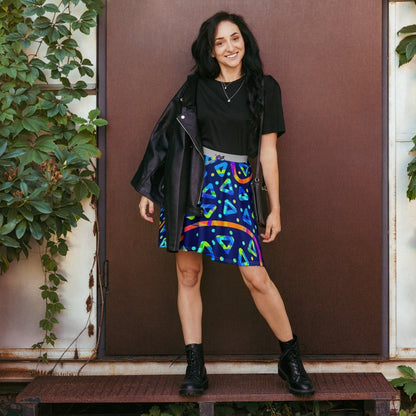 Dream Wave Festival - Electric Crumble 1 Skater Skirt from Sky Brundall Concepts