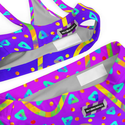 Dream Wave Festival - Cool Candy Rain Recycled High - waisted Bikini from Sky Brundall Concepts