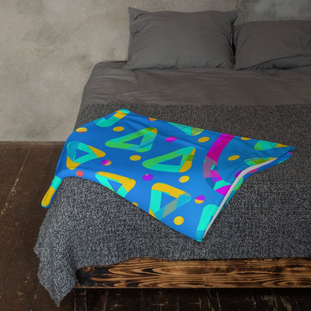 Electric Crumble Blue Throw Blanket from Sky Brundall Concepts