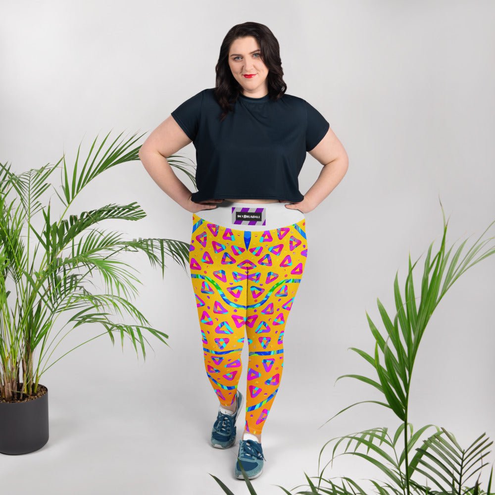 Dream Wave Festival - Electric Crumble 5 All - Over Print Plus Size Leggings from Sky Brundall Concepts