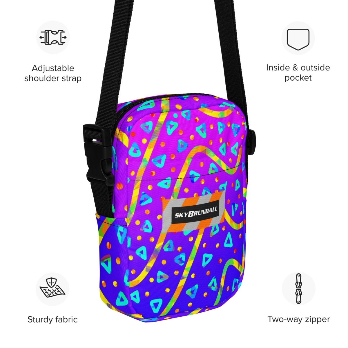 Cool Rush Candy Rain Utility Crossbody Bag from Sky Brundall Concepts