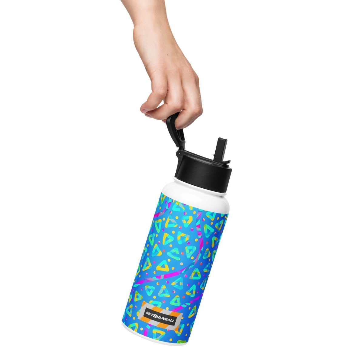 Electric Crumble Blue Water Bottle from Sky Brundall Concepts