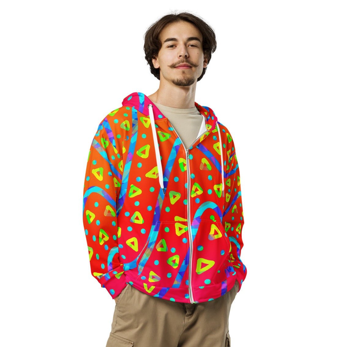 Warm Blaze Candy Rain Unisex Zip Hoodie from Sky Brundall Concepts
