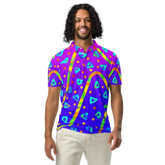 Dream Wave Festival - Cool Candy Rain Men’s Slim Fit Polo from Sky Brundall Concepts