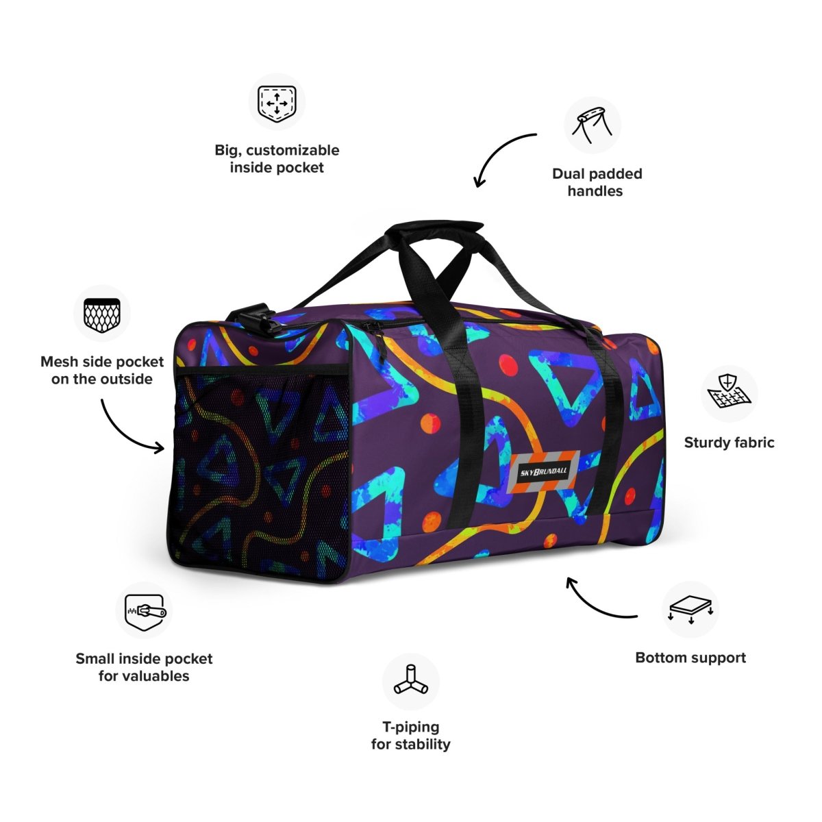 Dream Wave Festival - Arcade Crunch 1 Duffle Bag from Sky Brundall Concepts