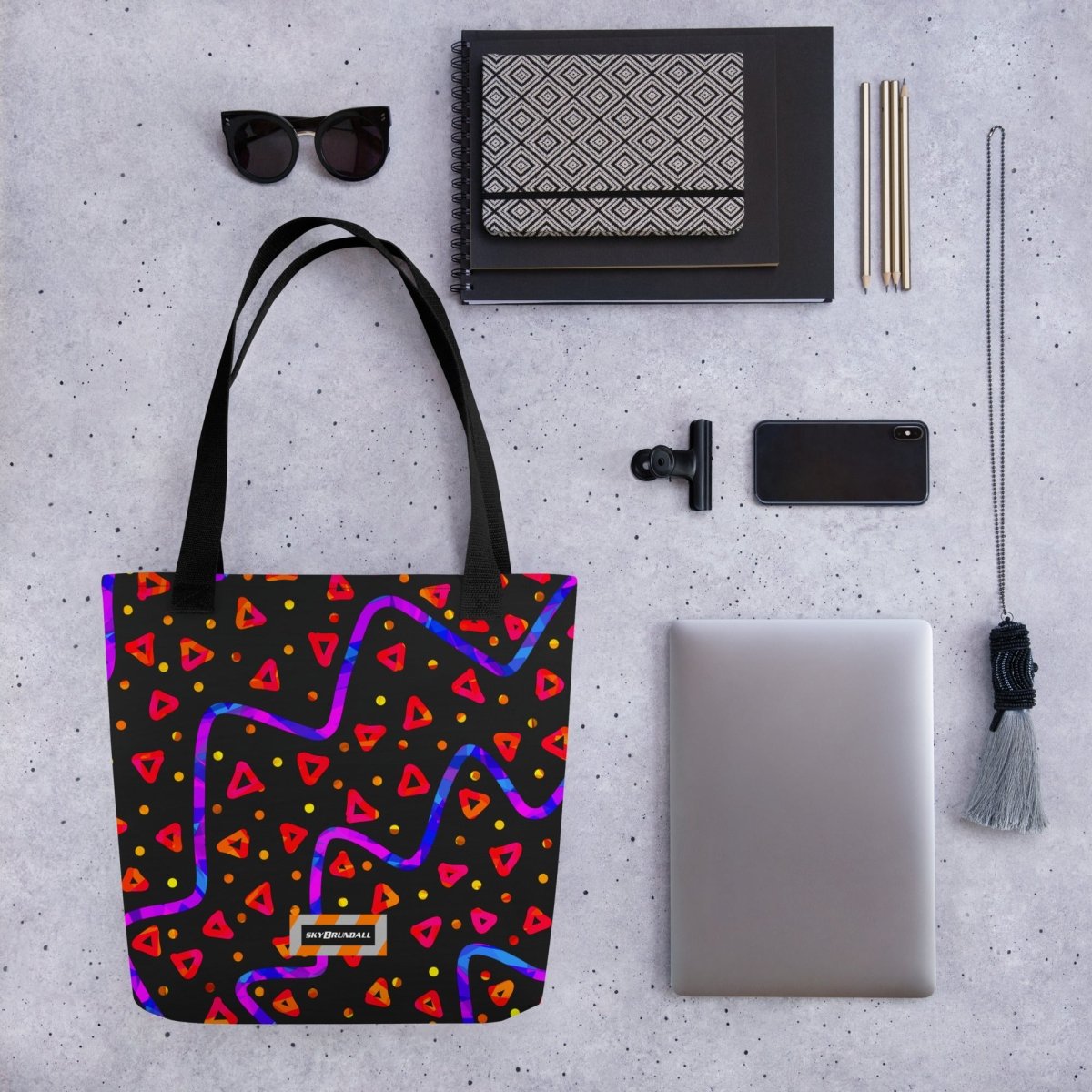 Dream Wave Festival Wild Energy Red Tote Bag from Sky Brundall Concepts