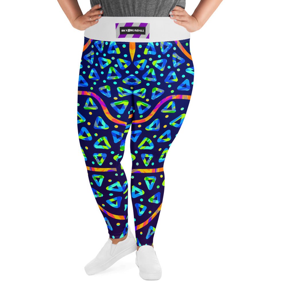 Dream Wave Festival - Electric Crumble 1 All - Over Print Plus Size Leggings from Sky Brundall Concepts