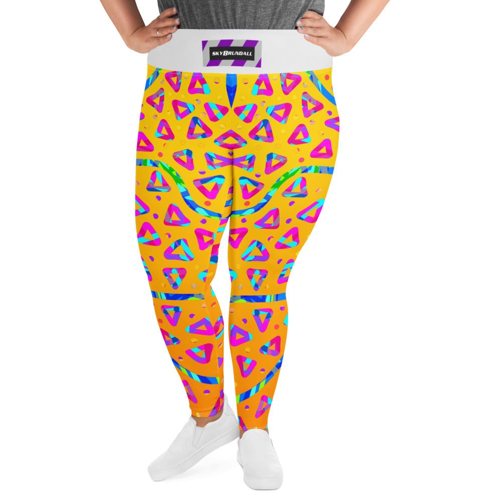 Dream Wave Festival - Electric Crumble 5 All - Over Print Plus Size Leggings from Sky Brundall Concepts