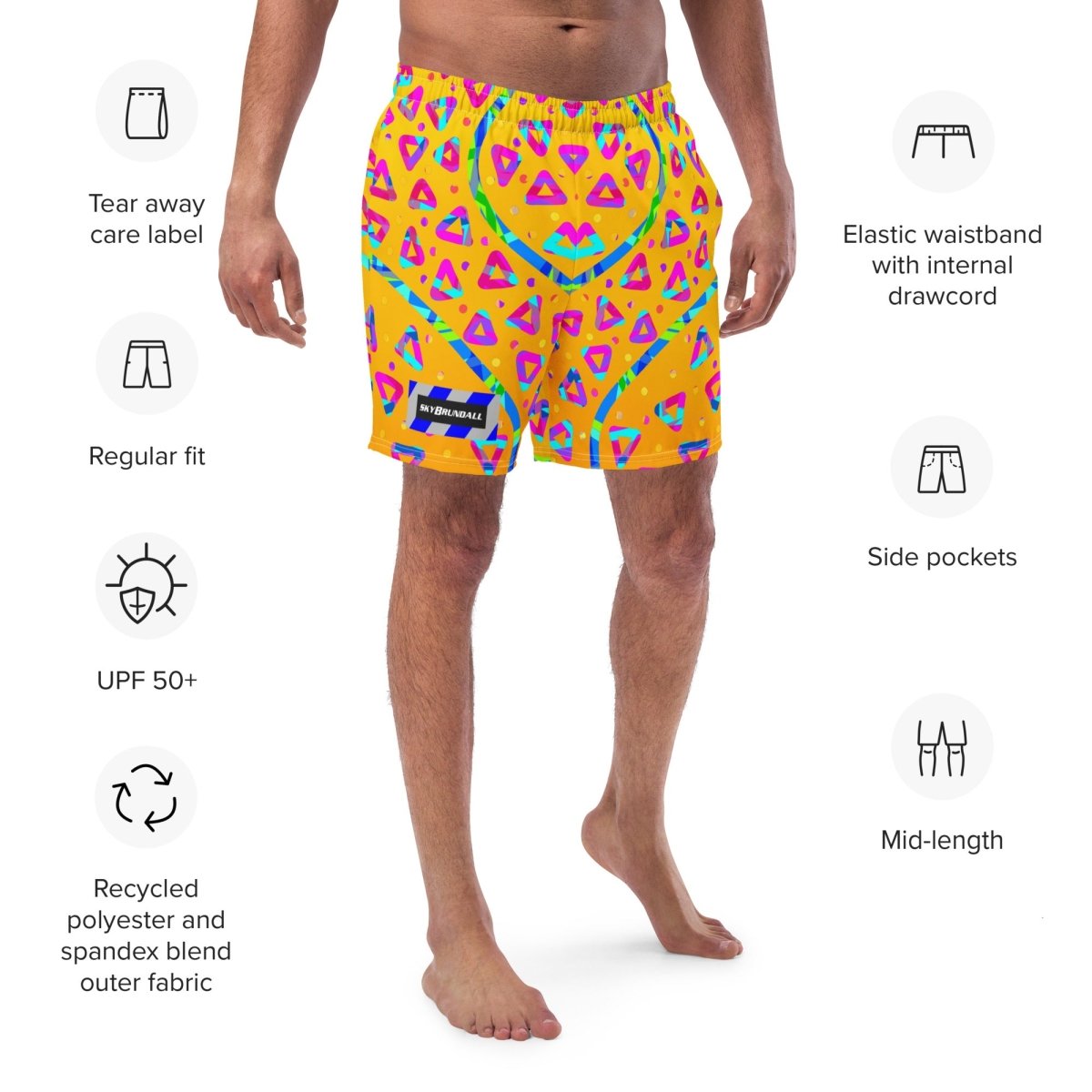 Electric Crumble Yellow Swim Trunks from Sky Brundall Concepts