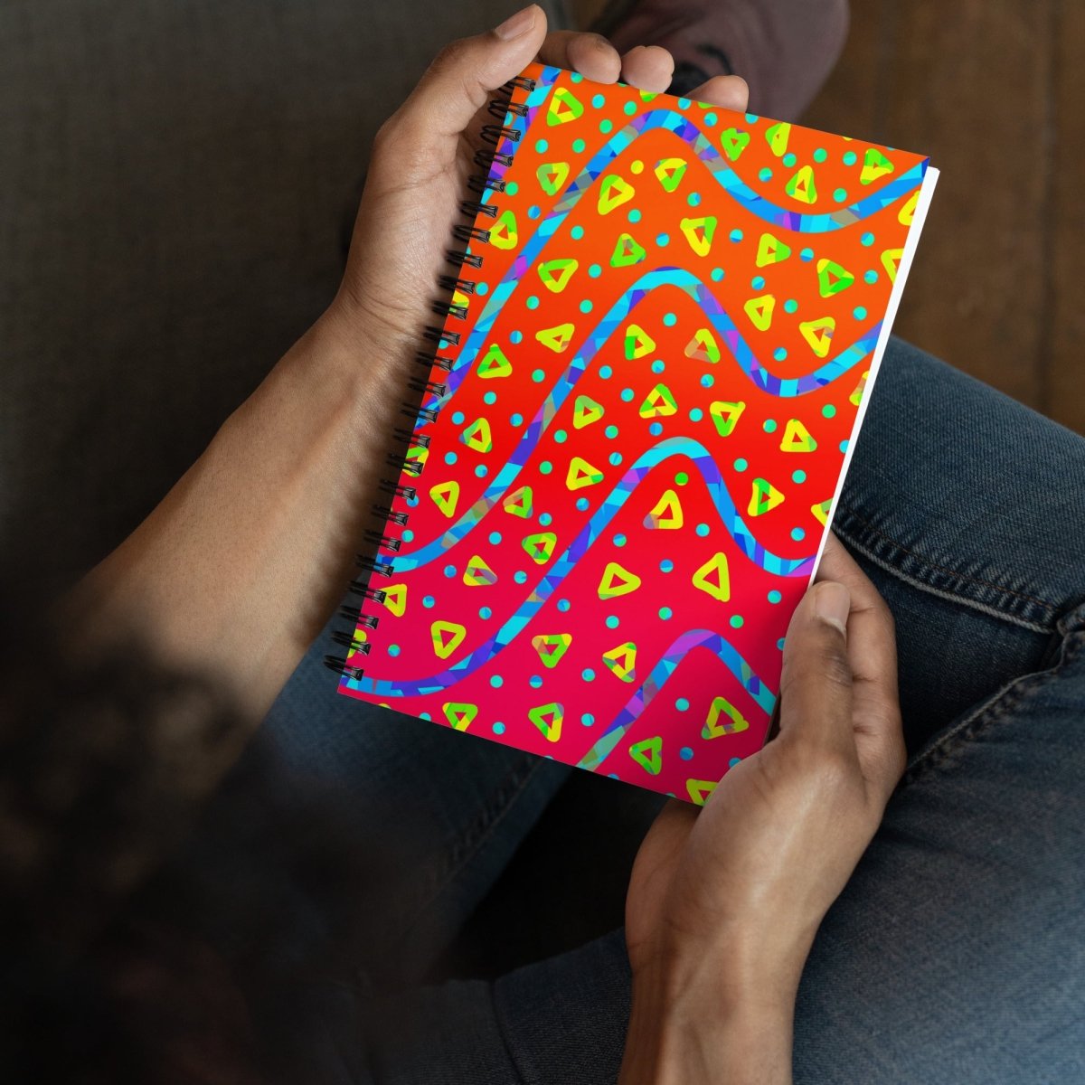 Warm Blaze Candy Rain Spiral Notebook from Sky Brundall Concepts