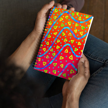 Warm Blaze Candy Rain Spiral Notebook from Sky Brundall Concepts