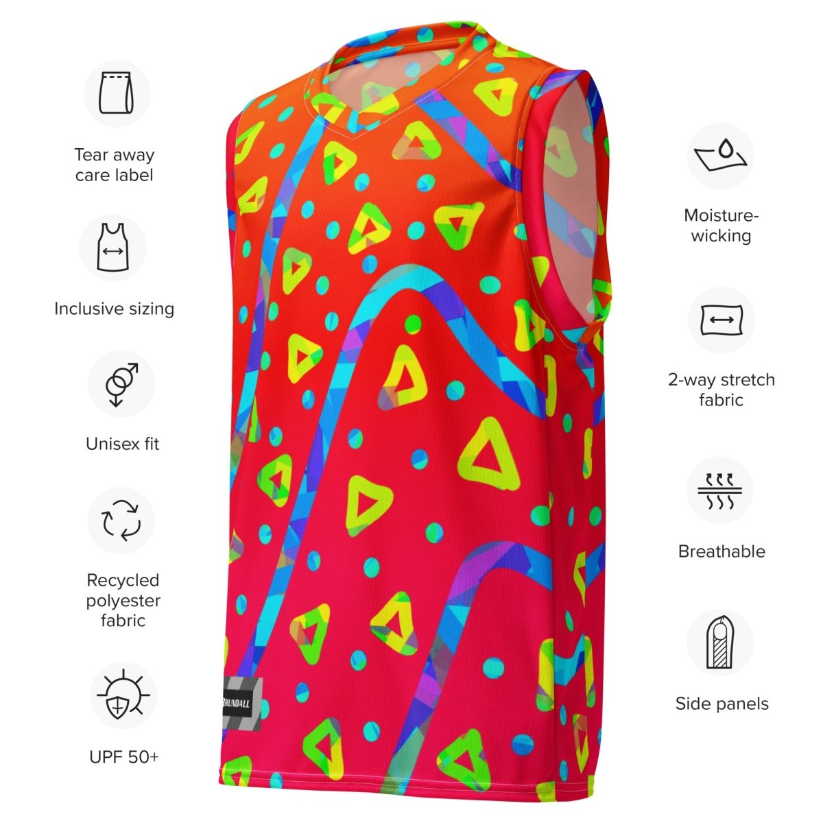 Warm Blaze Candy Rain Unisex Basketball Jersey from Sky Brundall Concepts