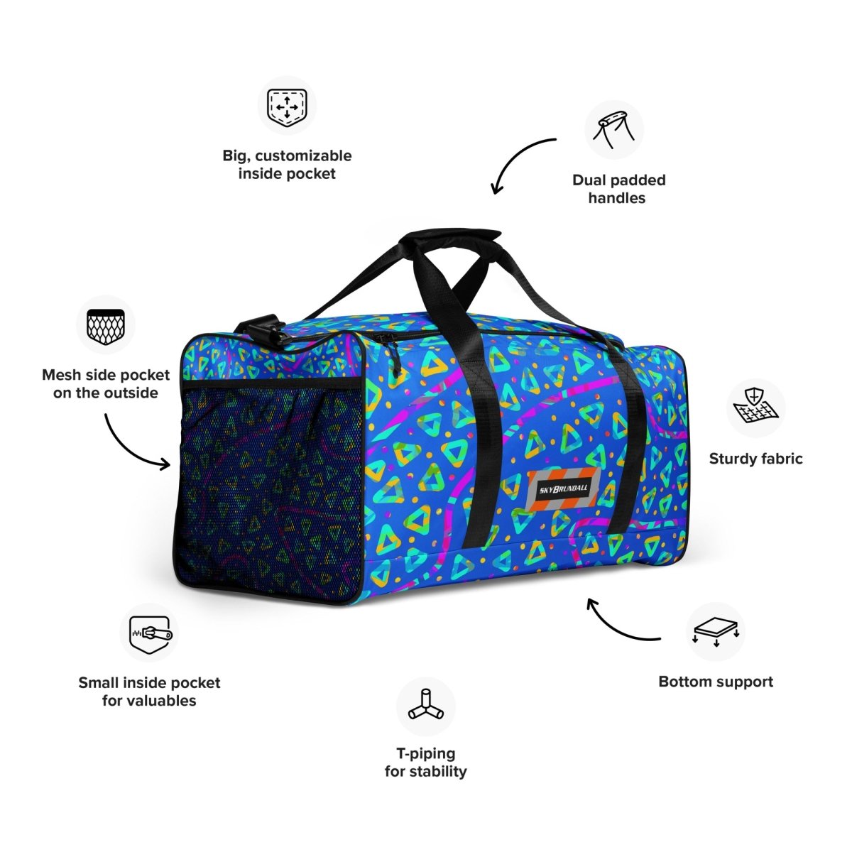Electric Crumble Blue Duffle Bag from Sky Brundall Concepts