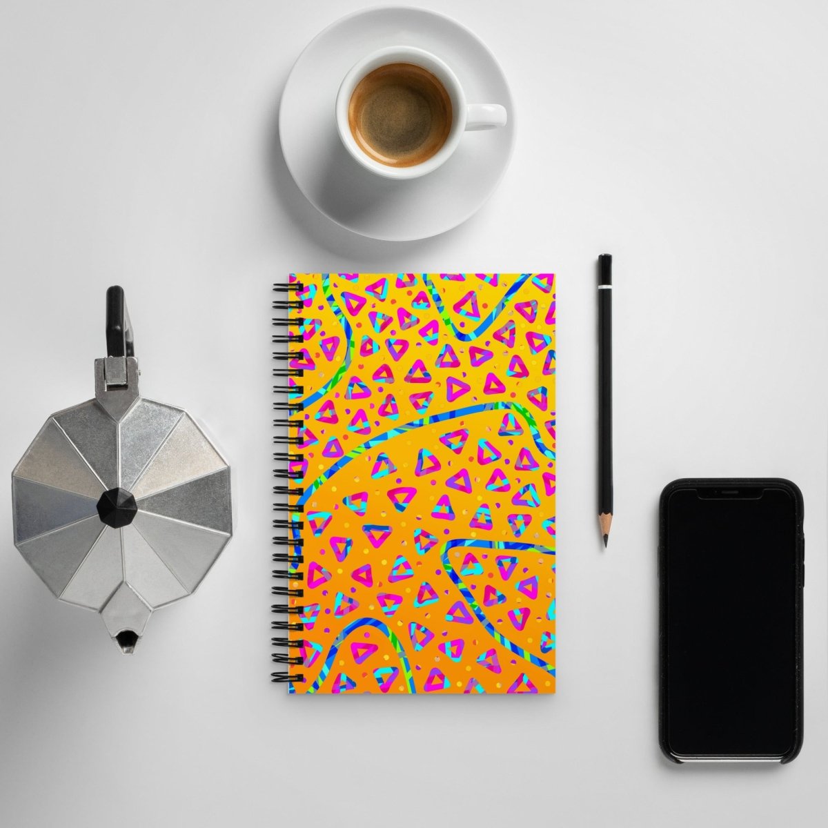 Electric Crumble Yellow Spiral Notebook from Sky Brundall Concepts