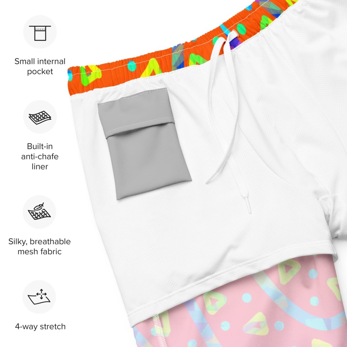 Warm Blaze Candy Rain Swim Trunks from Sky Brundall Concepts