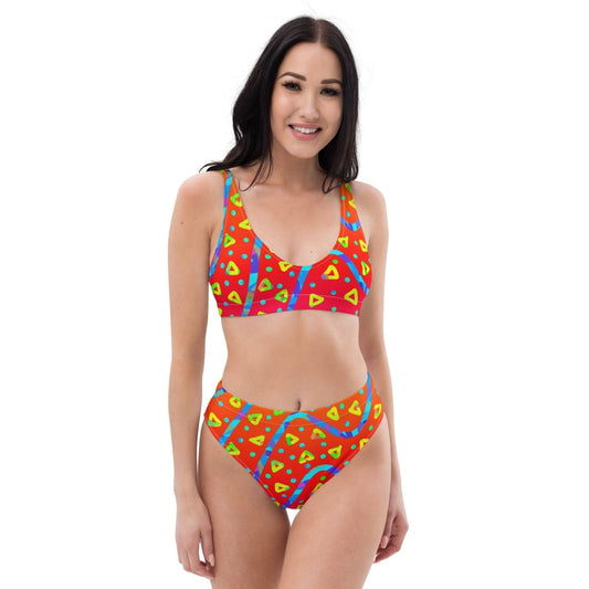 Warm Blaze Candy Rain High-waisted Bikini from Sky Brundall Concepts
